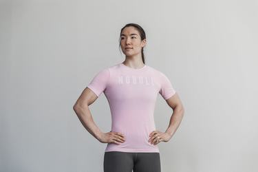 Nobull Women's T Shirts Pink | Australia (PS7310)